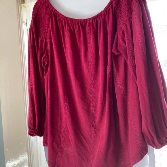 Ralph Lauren Red Off the Shoulder Blouse PS - Picture 3 of 4